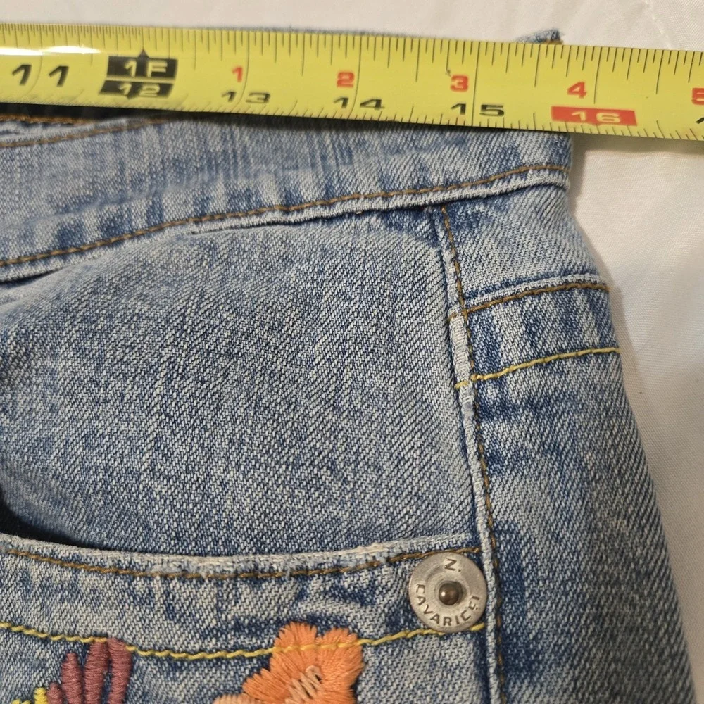 VTG Y2K Z Cavaricci Woman's Sz 8 Light Wash Elaborate Embroidered Jeans - Picture 7 of 11